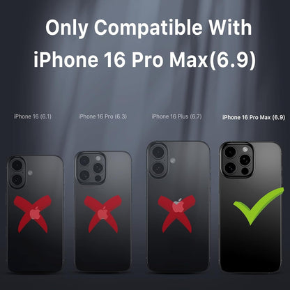 M MYBAT PRO Maverick Series iPhone 16 Pro Max Case with Belt Clip Holster,[Compatible with Magsafe] w/Screen Protector,Anti-Drop,Shockproof,with 360°Rotating Kickstand,Heavy Duty Protection Black