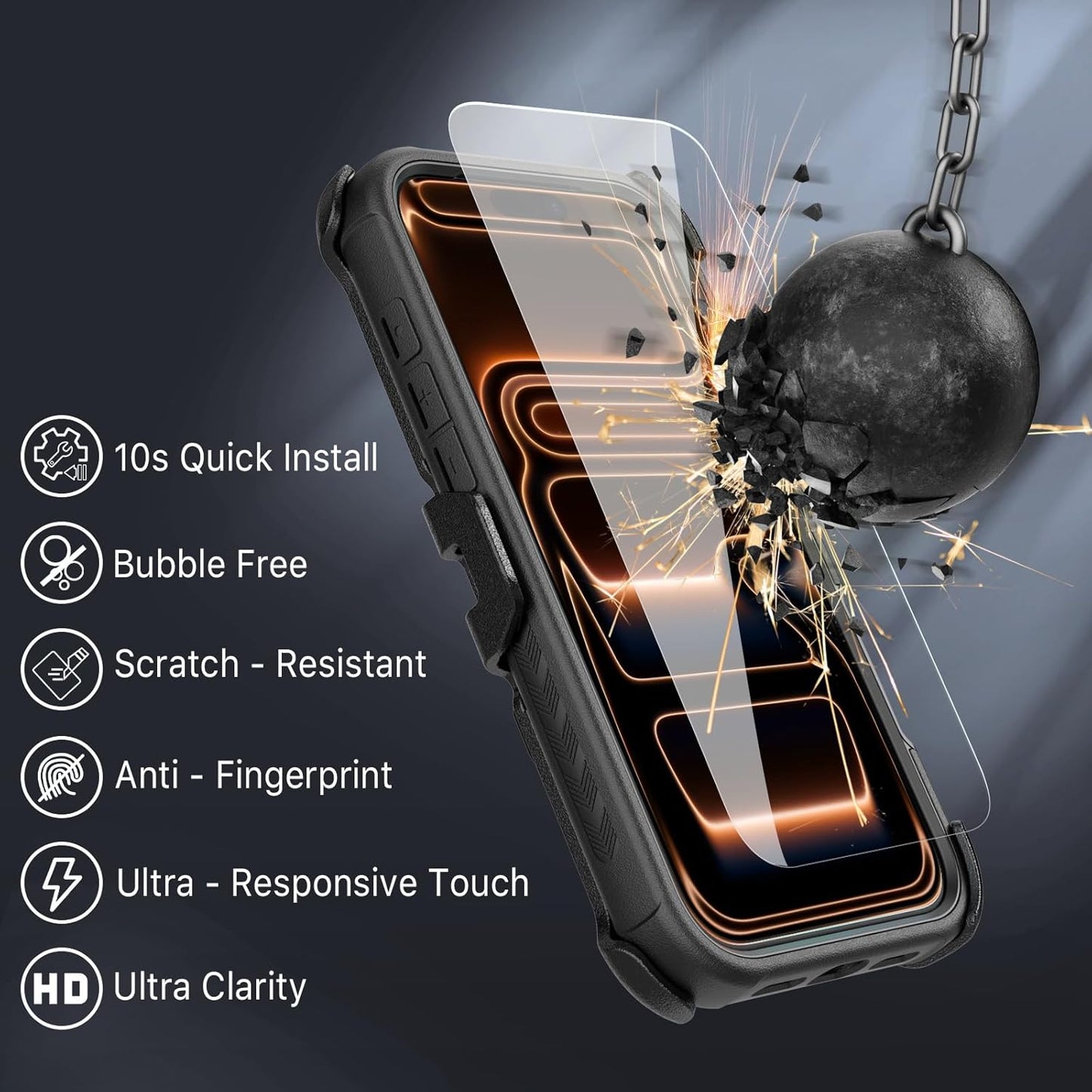 M MYBAT PRO Maverick Series iPhone 17Pro Max Case with Belt Clip Holster,[Compatible with Magsafe] w/Screen Protector,Anti-Drop,Shockproof,with 360°Rotating Kickstand,Heavy Duty Protection Black
