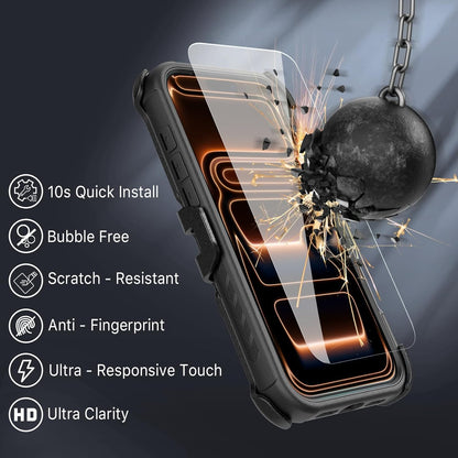 M MYBAT PRO Maverick Series iPhone 17Pro Max Case with Belt Clip Holster,[Compatible with Magsafe] w/Screen Protector,Anti-Drop,Shockproof,with 360°Rotating Kickstand,Heavy Duty Protection Black