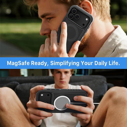M MYBAT PRO Maverick Series iPhone 17Pro Case with Belt Clip Holster,[Compatible with Magsafe] w/Screen Protector,Anti-Drop,Shockproof,with 360°Rotating Kickstand,Heavy Duty Protection Black