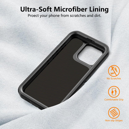 MYBAT PRO Maverick Series iPhone 13pro max 6.7 Case with Belt Clip Holster,[Compatible with Magsafe] w/Screen Protector,Anti-Drop,Shockproof,with 360°Rotating Kickstand, Duty Protection Black