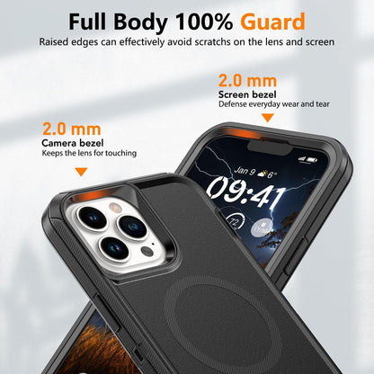 MYBAT PRO Maverick Series iPhone 15pro max Case with Belt Clip Holster,[Compatible with Magsafe] w/Screen Protector,Anti-Drop,Shockproof,with 360°Rotating Kickstand, Duty Protection Black