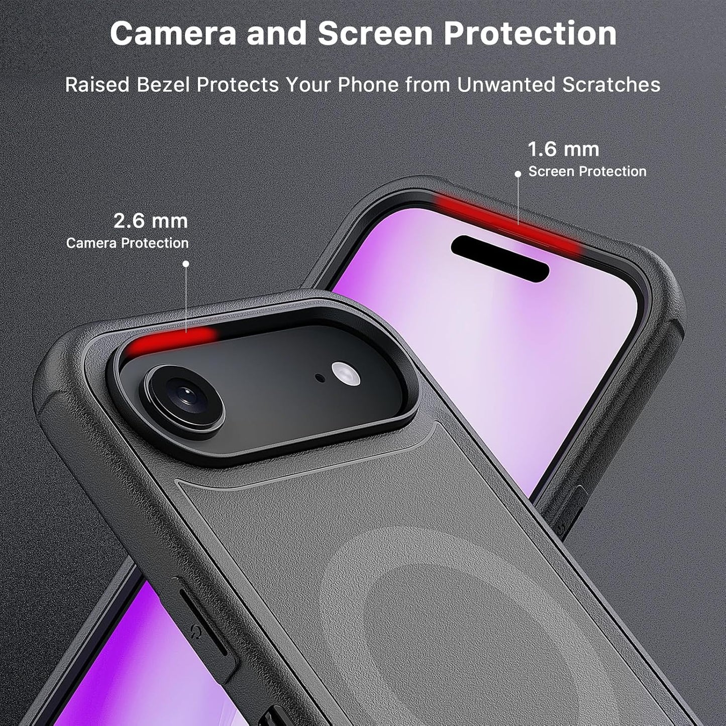 M MYBAT PRO Maverick Series iPhone Air Case with Belt Clip Holster,[Compatible with Magsafe] w/Screen Protector,Anti-Drop,Shockproof,with 360°Rotating Kickstand,Heavy Duty Protection Black