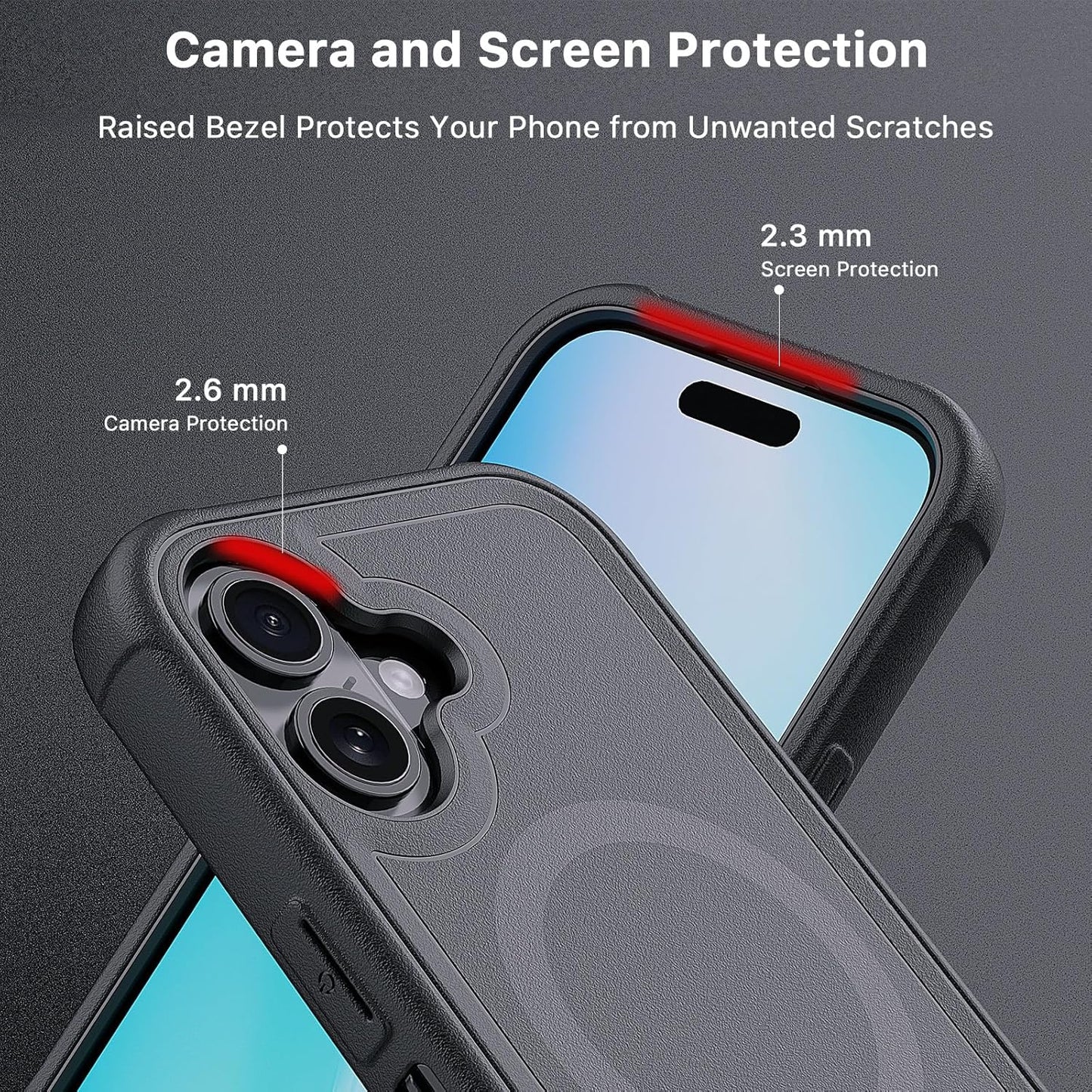 MYBAT PRO Maverick Series iPhone 16plus 6.7 Case with Belt Clip Holster,[Compatible with Magsafe] w/Screen Protector,Anti-Drop,Shockproof,with 360°Rotating Kickstand, Duty Protection Black